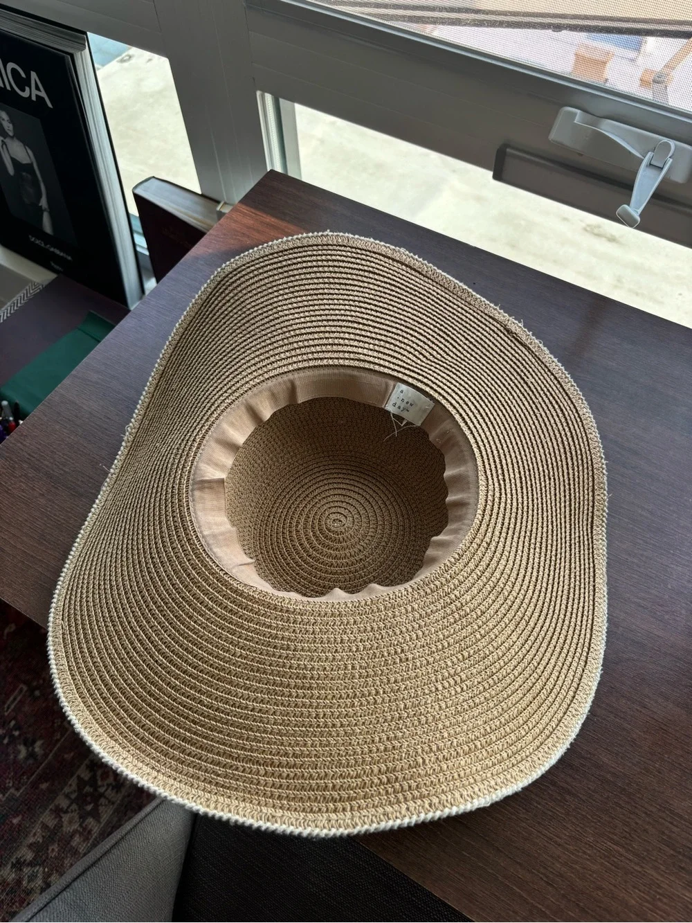 a new day Natural Straw Wide-Brim Sun Hat